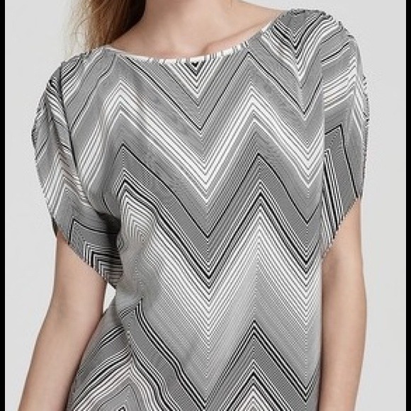 Trina Turk zigzag top Yalu crepe de chine top