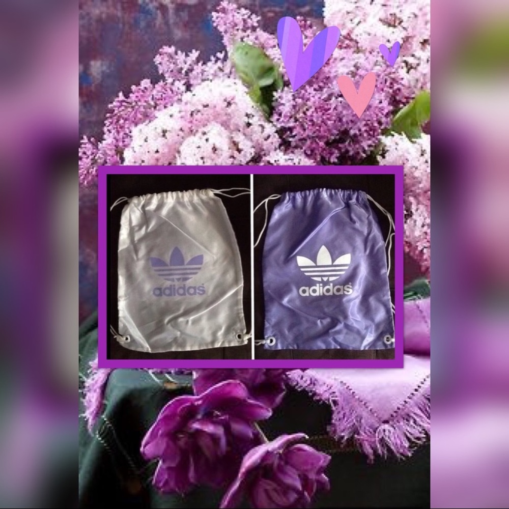 💫Adidas Lilac Flip Reverse Drawstring Back Sack💫