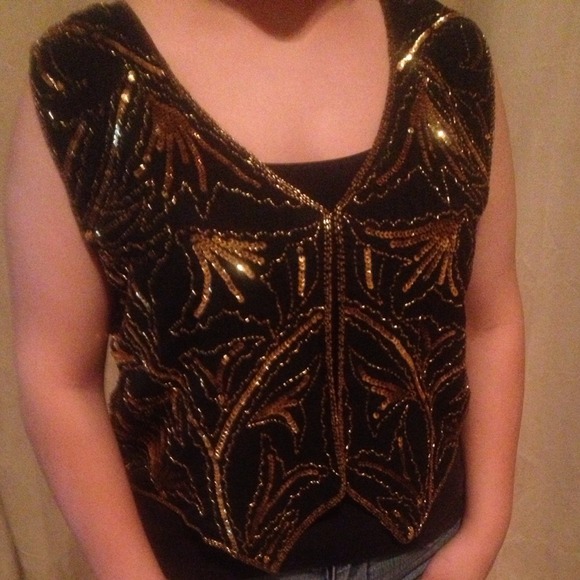 HAND MADE in India. 100% silk beaded vest - Picture 1 of 1