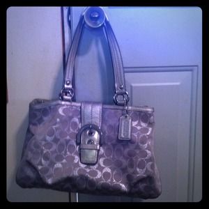 Silver coach handbag. Leaving it pm for a few days