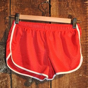 Retro American Apparel mesh shorts--bright red!