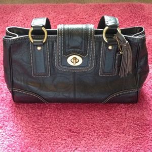 Black Leather Coach Satchel