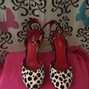 Nine West cow patterned heels