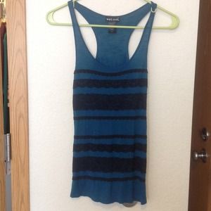 NWOT Blue Lace Racer Back Top