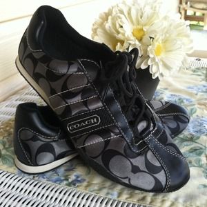 Coach black and silver sneakers never worn