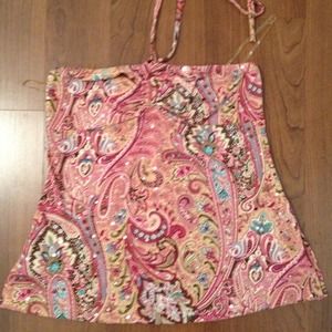 🎈REDUCED🎈Pink Paisley halter top with sequins