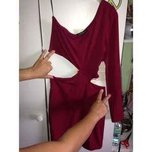Red XS Donna mizani cutout dress
