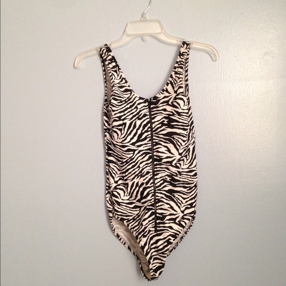 American Apparel size M zebra print body suit