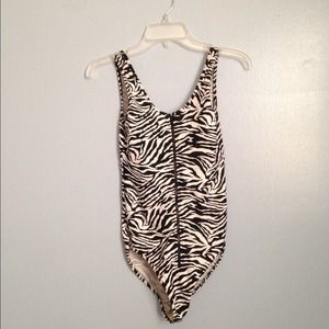 American Apparel size M zebra print body suit