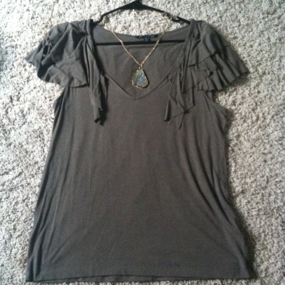 Gray Banana Republic Ruffle Top!