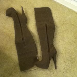 Suede thigh high books