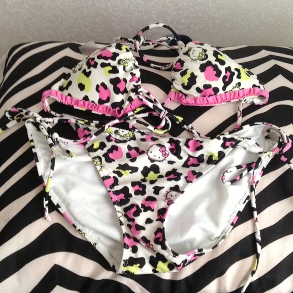 Cheetah print Hello Kitty 2 piece bikini