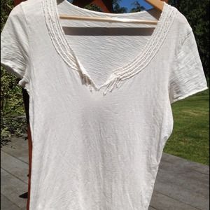 J Crew slub knit t shirt- natural - sz M