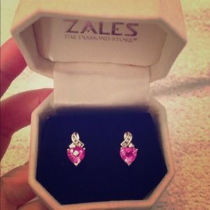 Pink sapphire earrings
