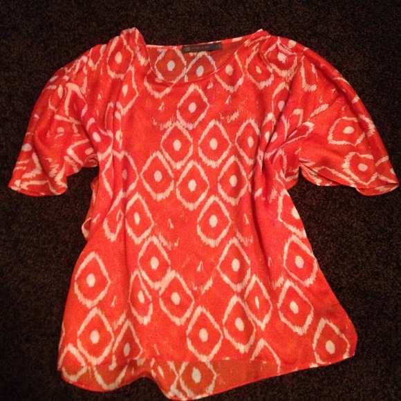 Outback Red Ikat Orange/Red blouse