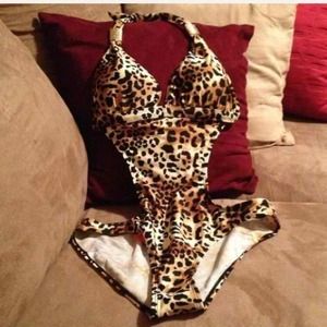 Animal print monokini