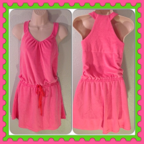 NEW Bubblegum🍭Pink Terry Coverup On Gossamer SZ S - Picture 1 of 3