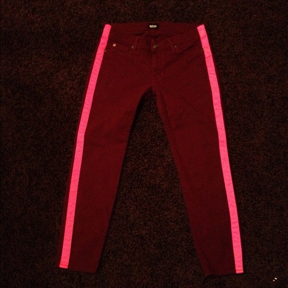 Hudson Neon Stripe Skinny Denim