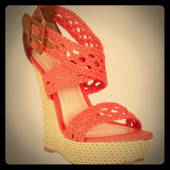 Coral strappy sandals! BRAND NEW!!!!