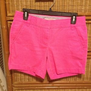 J Crew - size 2 - bright pink chino shorts.