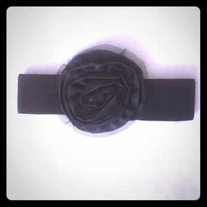 Black Rose Rosette High Waisted Elastic Belt 22-25
