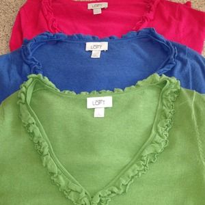 🔶Ann Taylor BUNDLE!!! 3 v-neck cardigans.