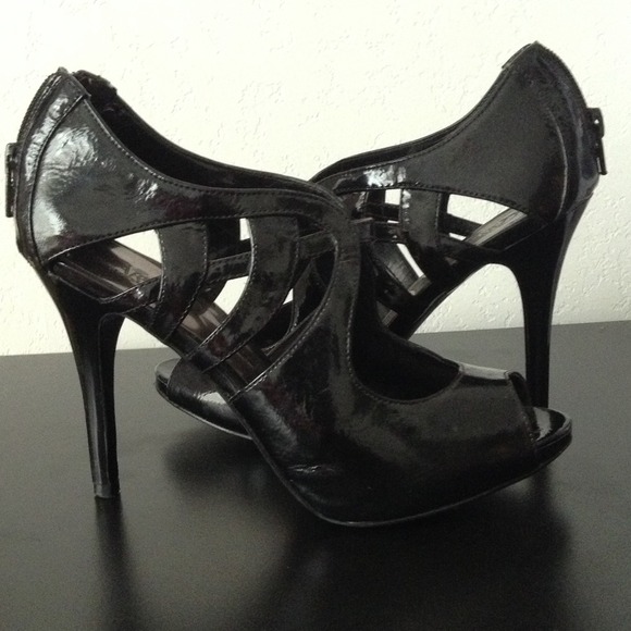 Black strap stiletto heels