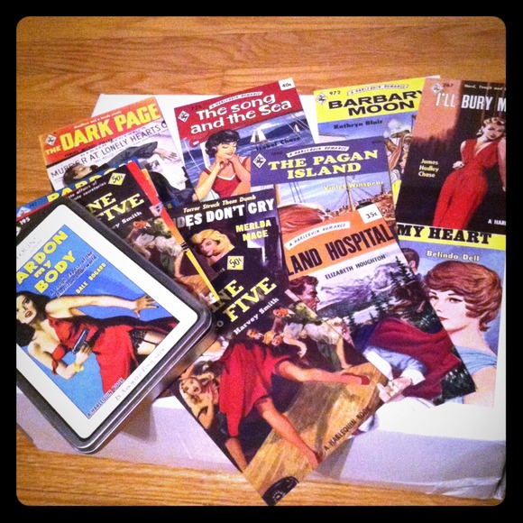 Harlequin romance novel postcards