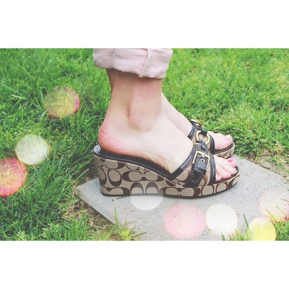 RESERVED Coach Wedge Sandals