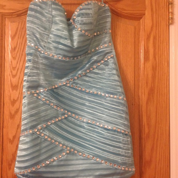 brand new with tags turquoise and rhinestone dress