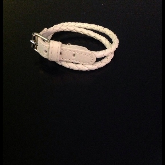 White leather wrap bracelet
