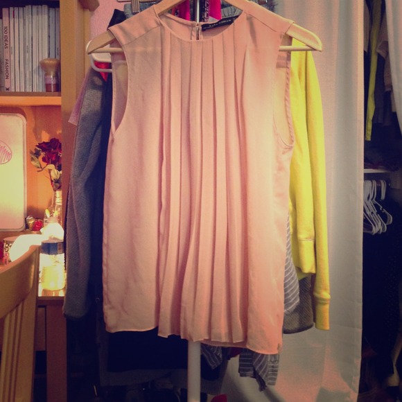 Zara nude pleated top