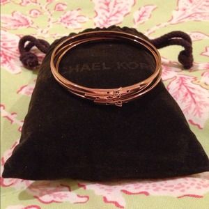 MK rose gold bangles