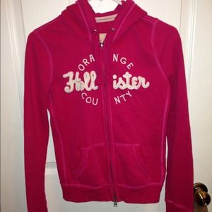 Hollister Bright Pink Full Zip hoodie