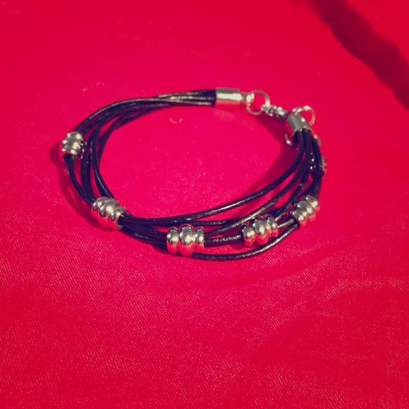 New Sliver and leather bracelet
