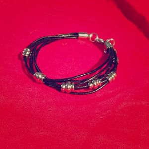 New Sliver and leather bracelet