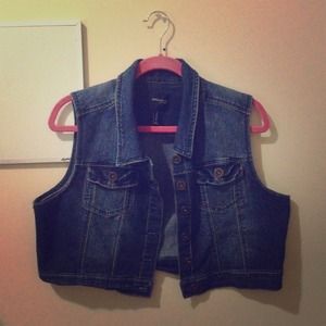 Cropped Denim Vest.