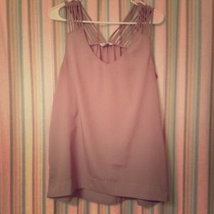 🚫TRADED🚫Tan chiffon hi Lo top