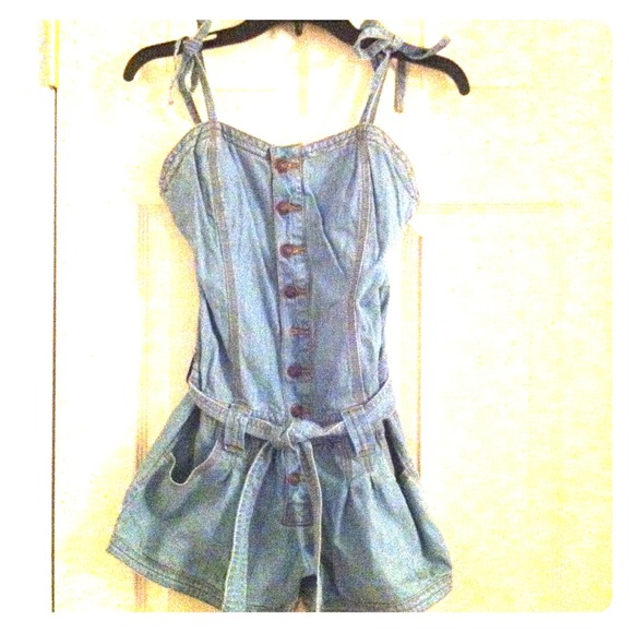 Worn once denim romper (size medium)