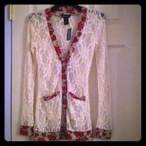 Lace ivory cardigan