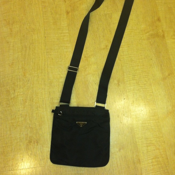 Prada messenger bag with silver hardware