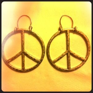 peace Lucky Brand hoops