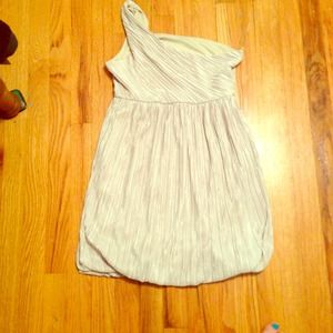 Forever21 cream one shoulder dress