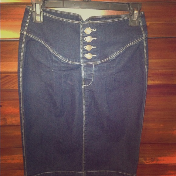 High Waisted Denim Skirt