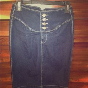 High Waisted Denim Skirt