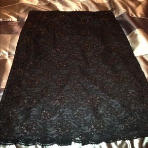 Black Skirt with lace overlay