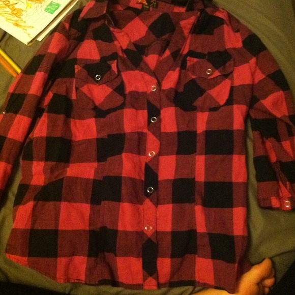 Pink & black flannel.