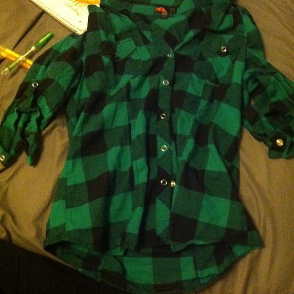 Green & black flannel from forever 21.