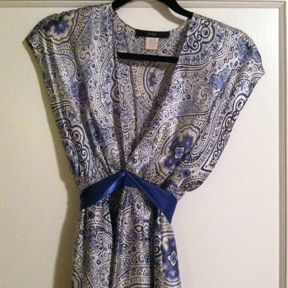 100% silk sweet paisley print knee length dress