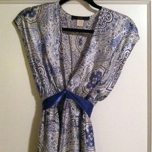 100% silk sweet paisley print knee length dress